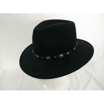 Fedora Hat with Velvet Ribbon Hatband (F-070003)